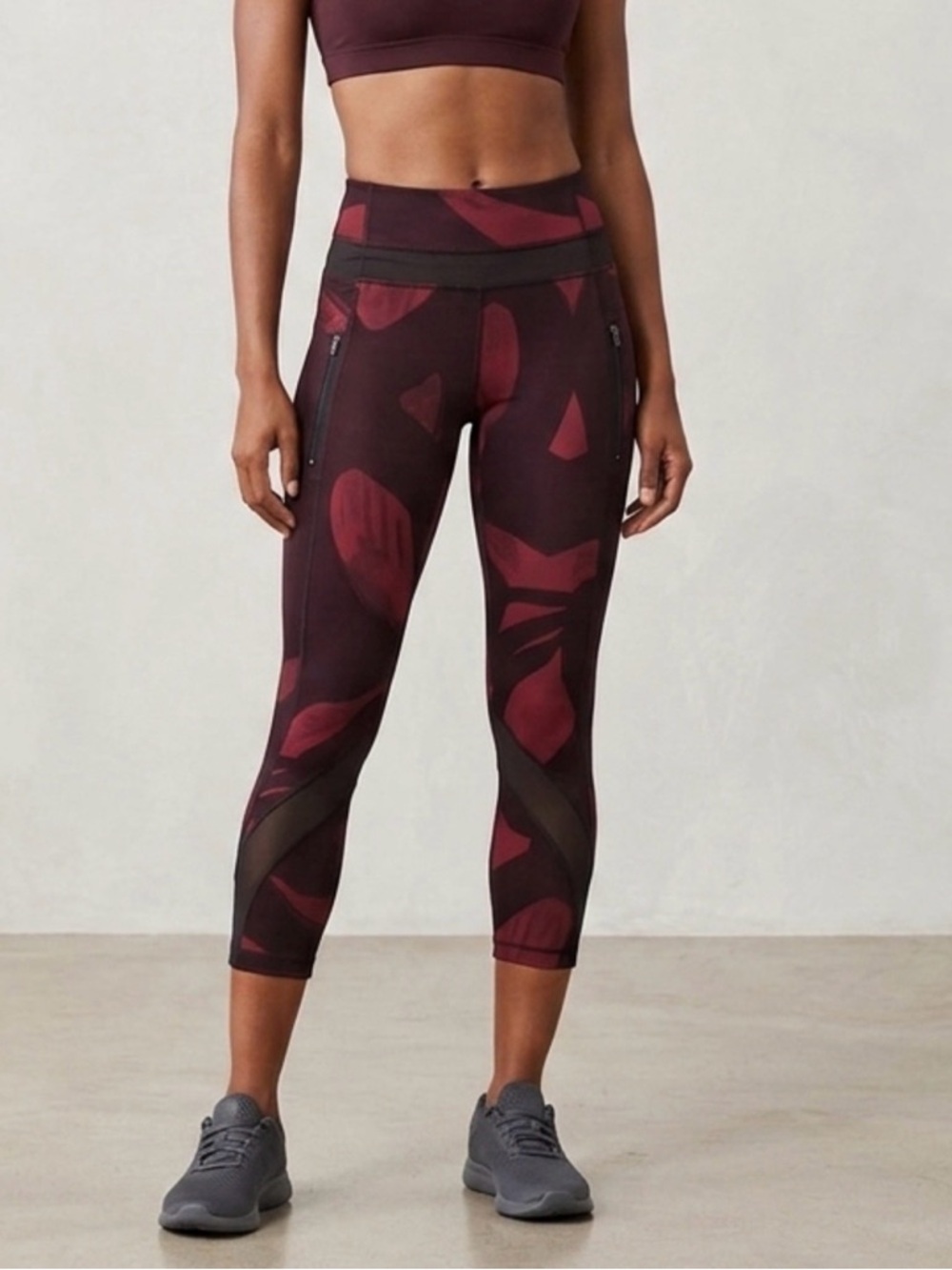 Lululemon All Sport Back Spin Stroke Dashing Purple & Black Cropped Leggings